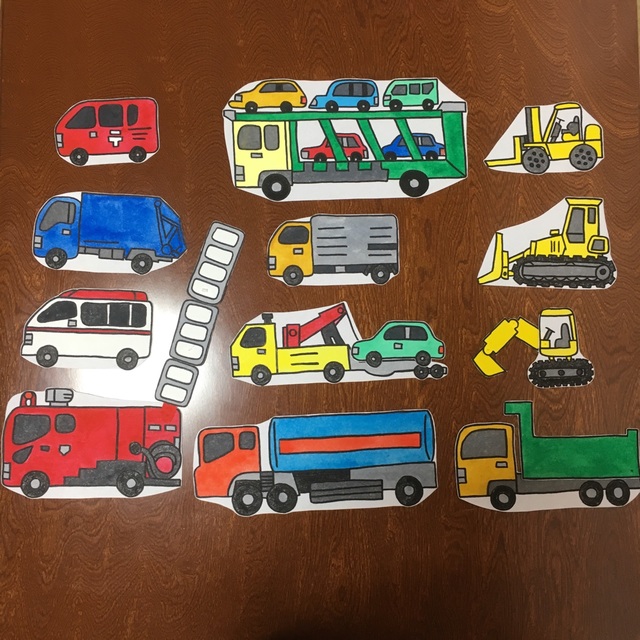 【みんなの投稿】【パネルシアター】・はたらくくるま