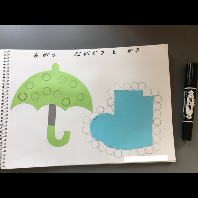 【みんなの投稿】2歳児＊シール遊び〔6月の製作〕