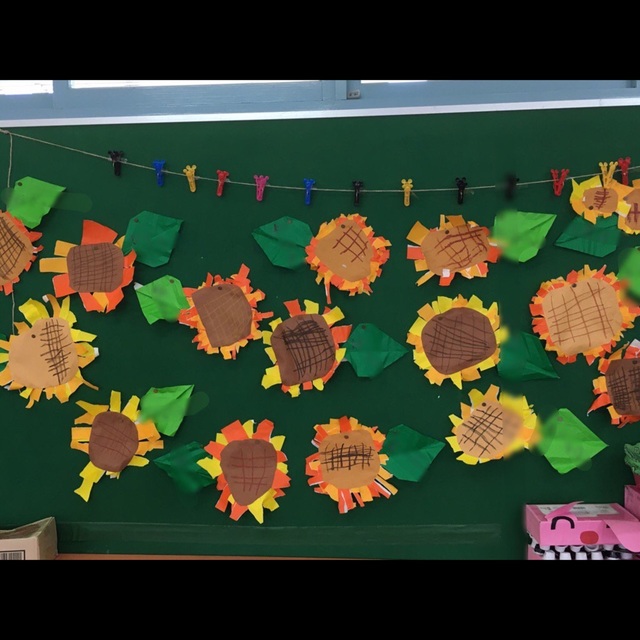 【みんなの投稿】７月壁面製作 年中組 ひまわり