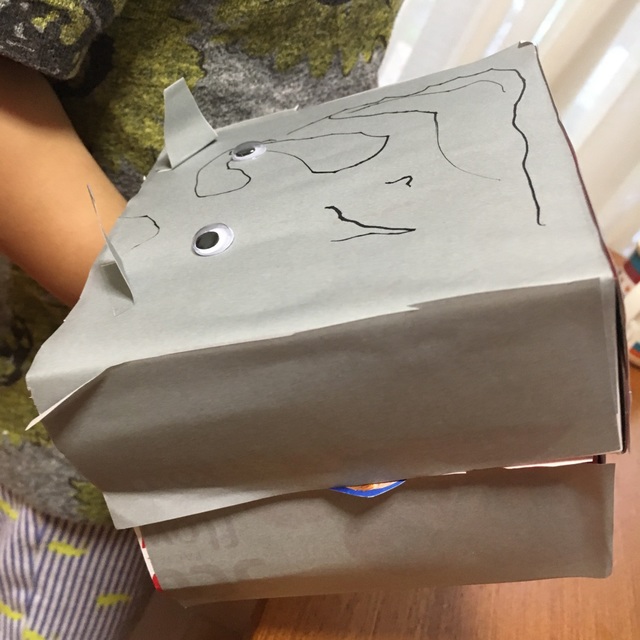 【みんなの投稿】箱ティッシュの空き箱でカバ