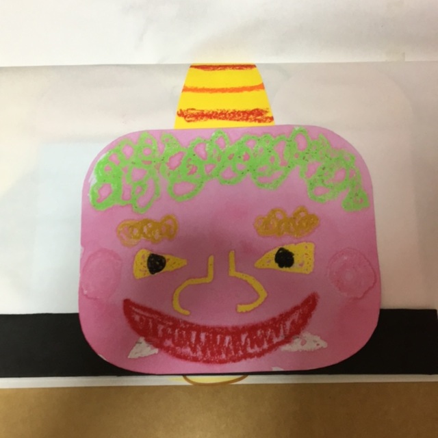 【みんなの投稿】鬼のお面 はじき絵