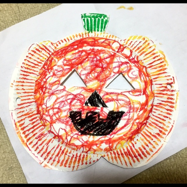 【みんなの投稿】【ジャック・オ・ランタンお面】3歳児