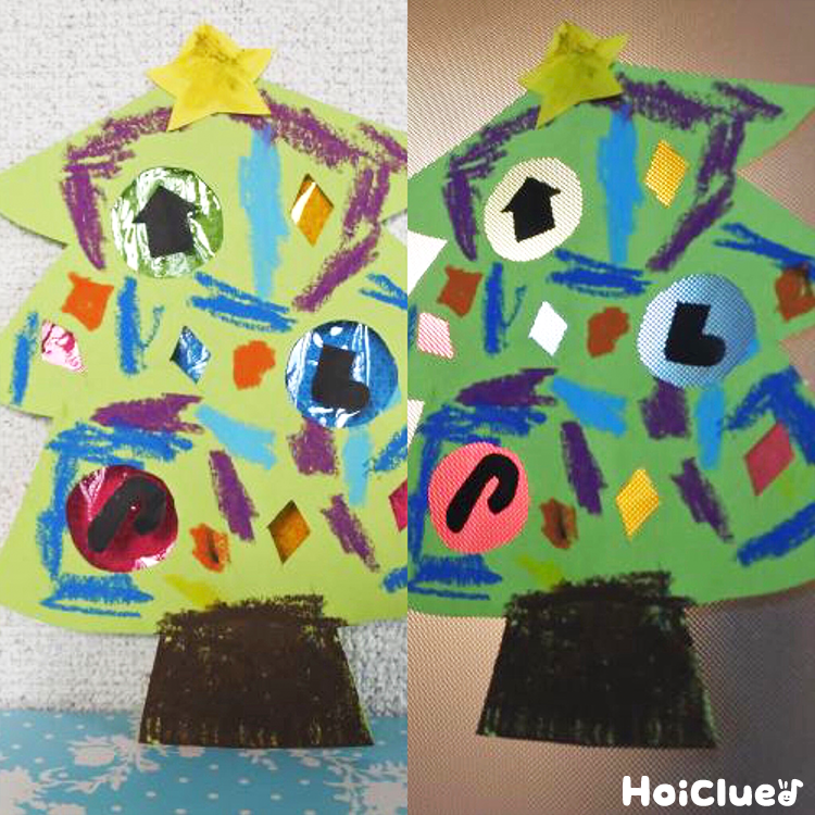 ステンドグラスツリー〜陽の光と楽しむクリスマス製作遊び〜