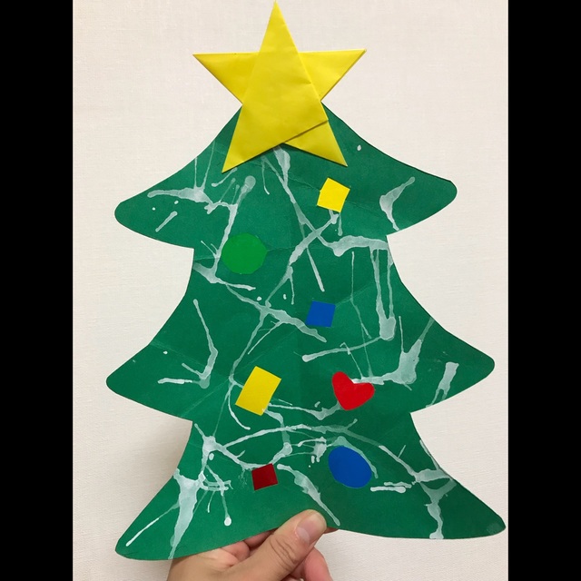 【みんなの投稿】【吹き絵とステンドグラスのツリー飾り】