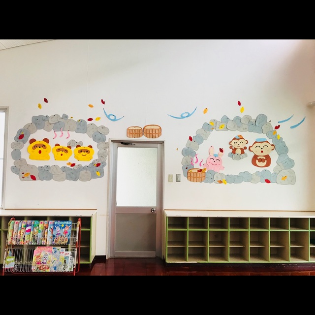 【みんなの投稿】【冬壁面 動物さんたちの温泉♨️】