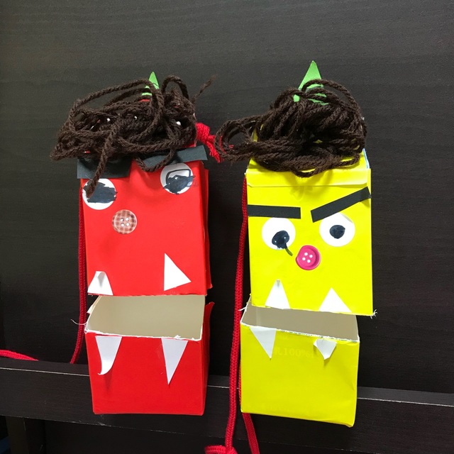 【みんなの投稿】★牛乳パックで節分の豆入れ物★