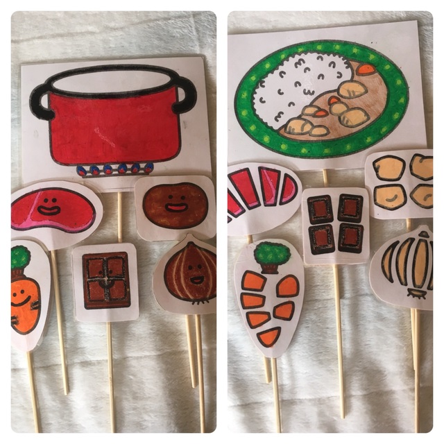 【みんなの投稿】ペープサート(カレーライス)