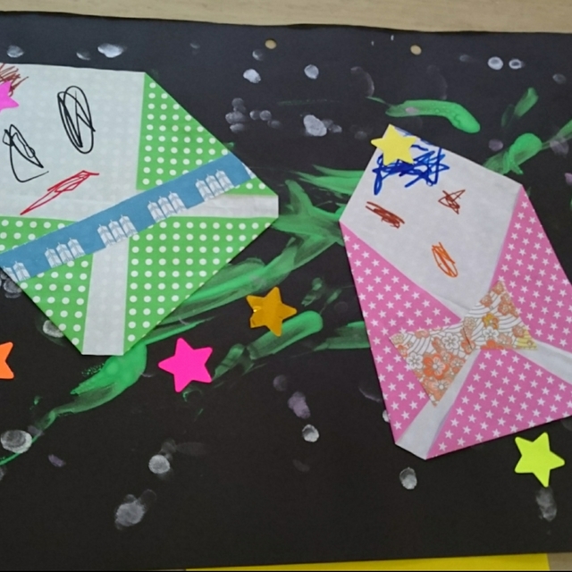 【みんなの投稿】７月の製作(０、１歳児)七夕の織姫と彦星