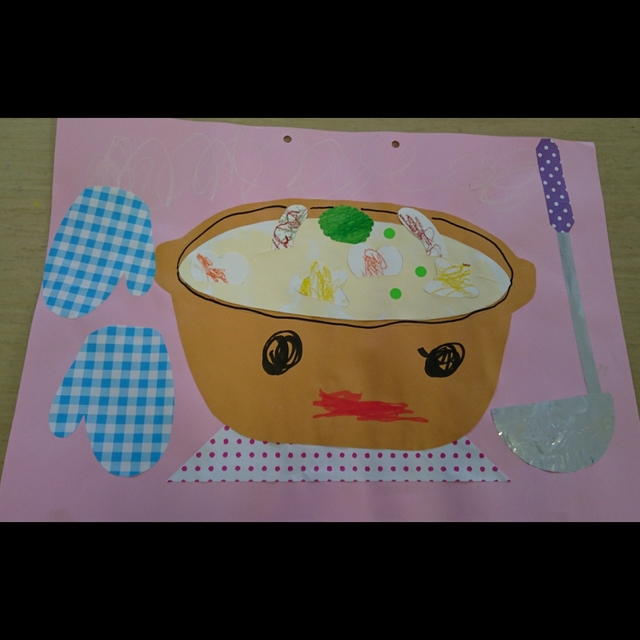 【みんなの投稿】２月の製作(０、１歳児)あったかシチュー