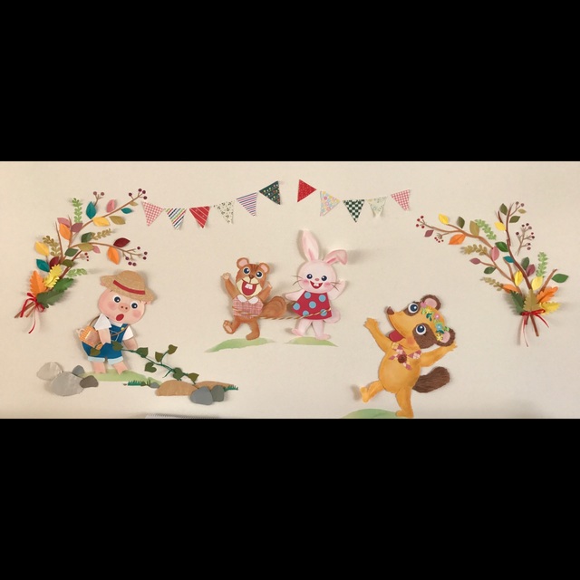 【みんなの投稿】【秋の壁面】3歳児保育室壁面