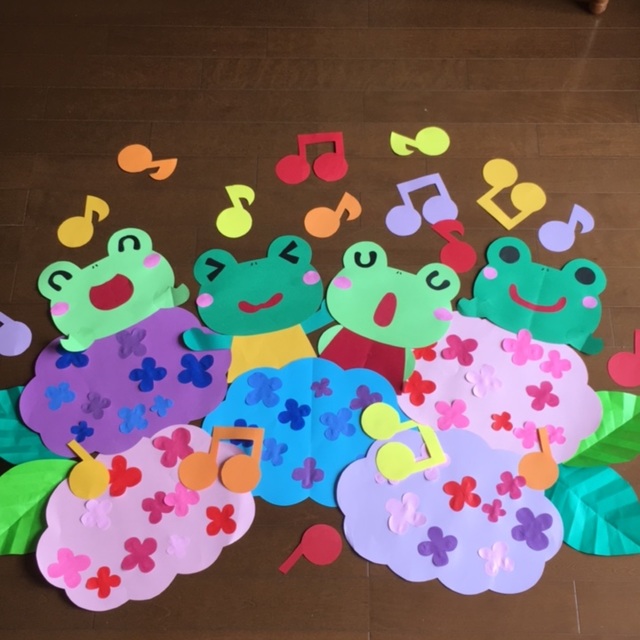 【みんなの投稿】☆6月 壁面☆アジサイ&カエル