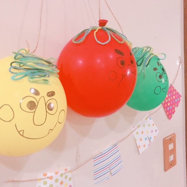 【みんなの投稿】<< 風船で鬼の壁面 >>