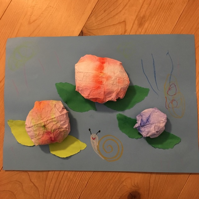 【みんなの投稿】染め紙であじさい