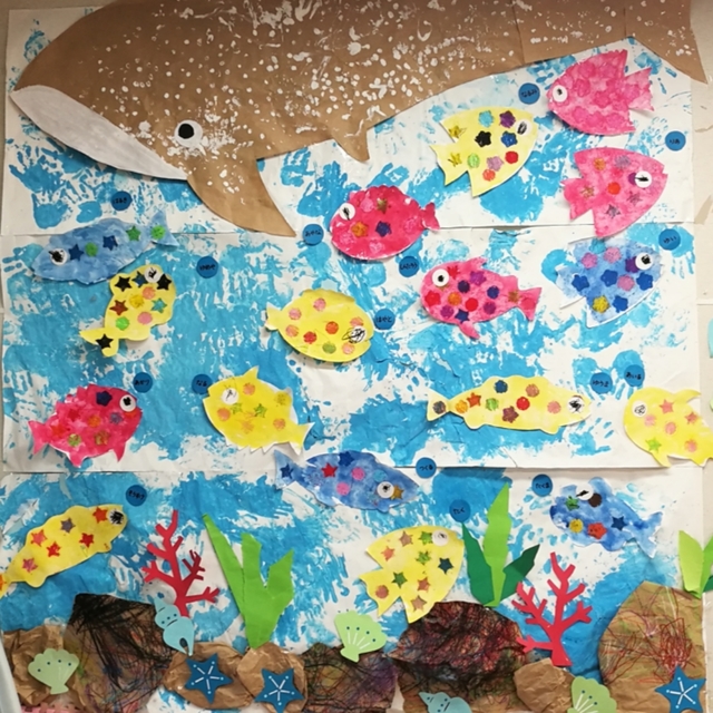 【みんなの投稿】夏の壁面(2歳)