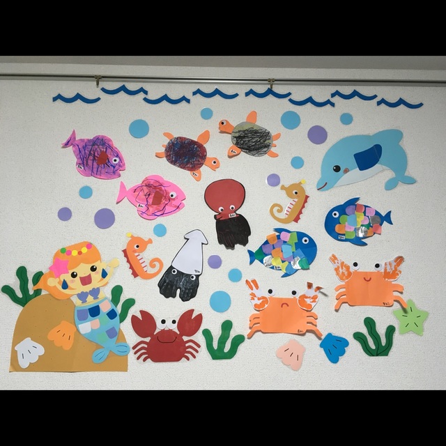 【みんなの投稿】☆3歳児8月壁面 【みんなの投稿】☆3歳児8月壁面