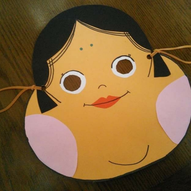 【みんなの投稿】節分のおかめのお面！