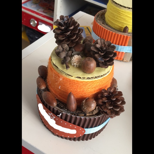 【みんなの投稿】年中 4歳児 秋のケーキ (フェスタ用)