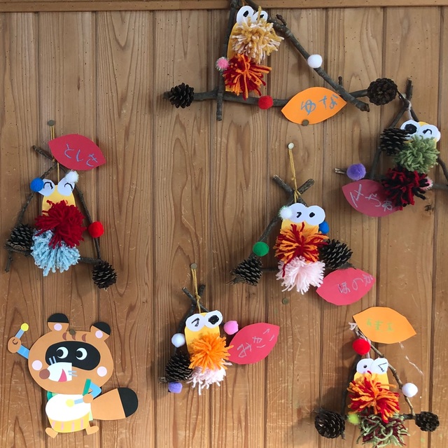 【みんなの投稿】5歳児　壁面みのむし