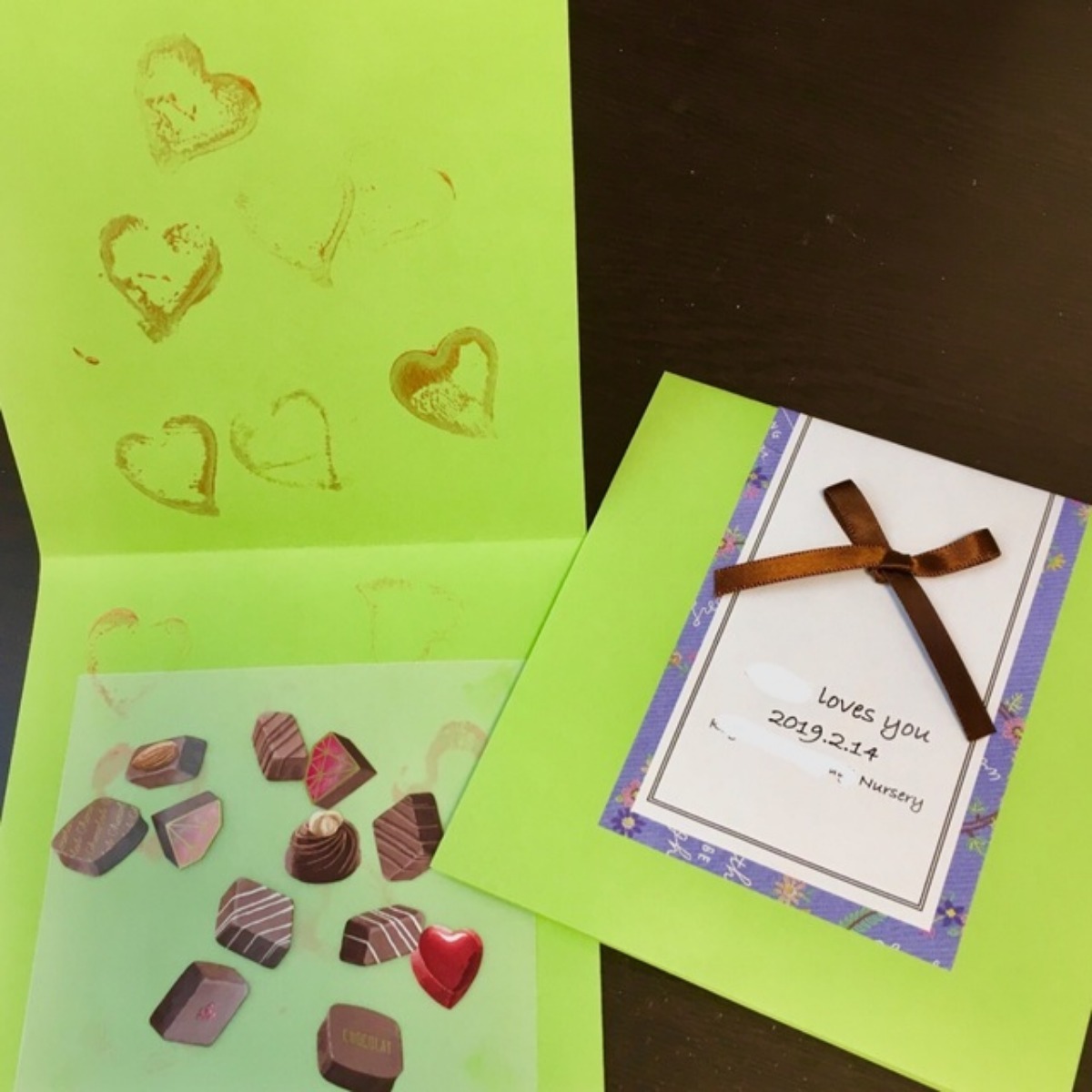 【みんなの投稿】［ 1歳児 バレンタインカード ］