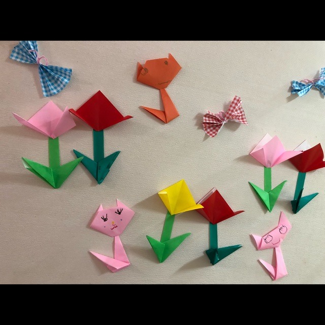 【みんなの投稿】4月制作(折り紙) 4歳児