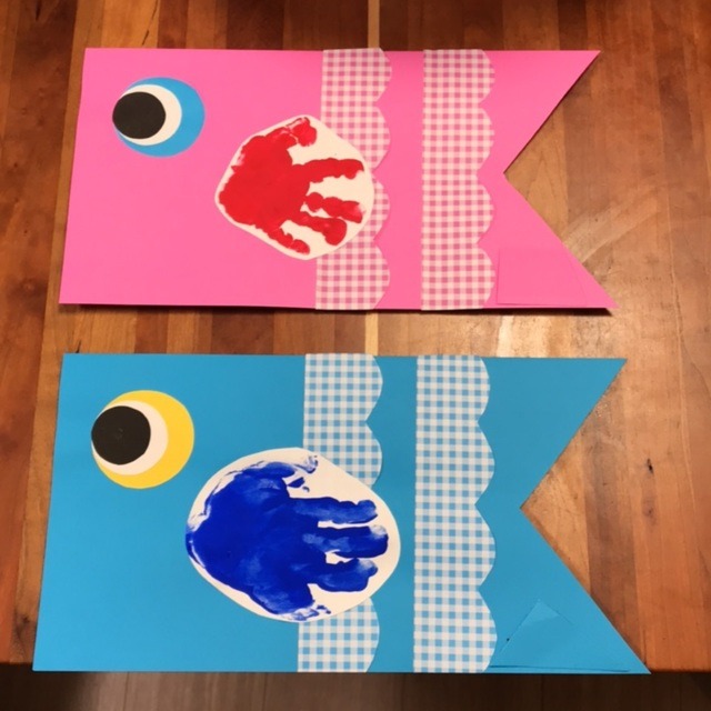 【みんなの投稿】手形のこいのぼり（0歳児）