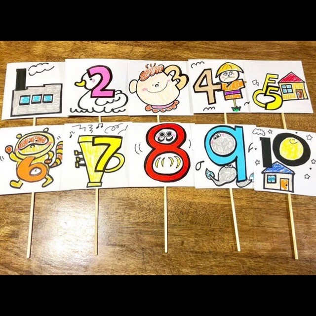 【みんなの投稿】ペープサート【すうじのうた】