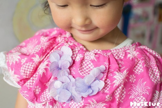 【自然遊び】あじさいのネックレス〜素材／あじさい〜