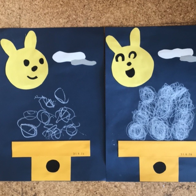 【みんなの投稿】クレヨンでぐるぐるお団子描き