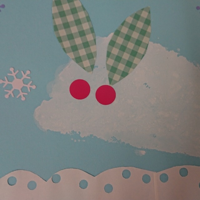 【みんなの投稿】スタンプで白い雪ウサギ❄️