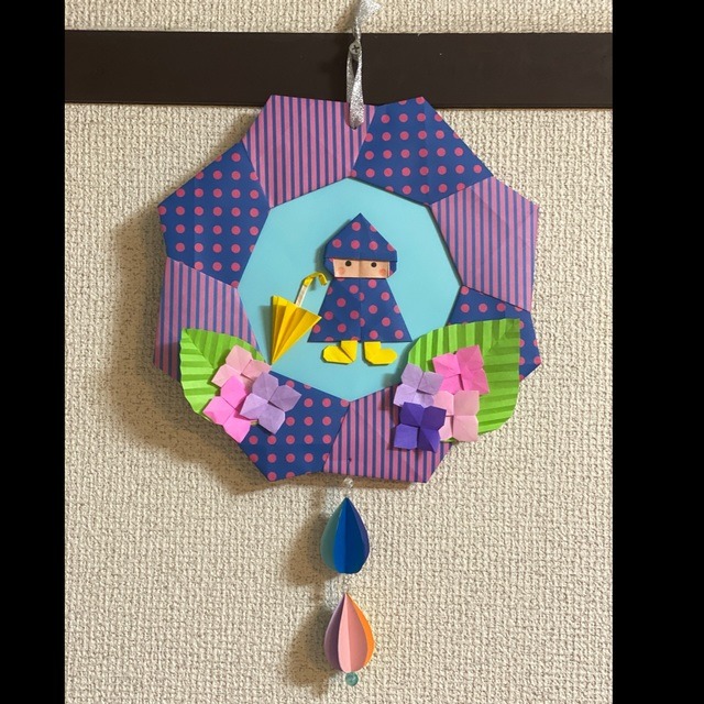 【みんなの投稿】折り紙リース 梅雨用