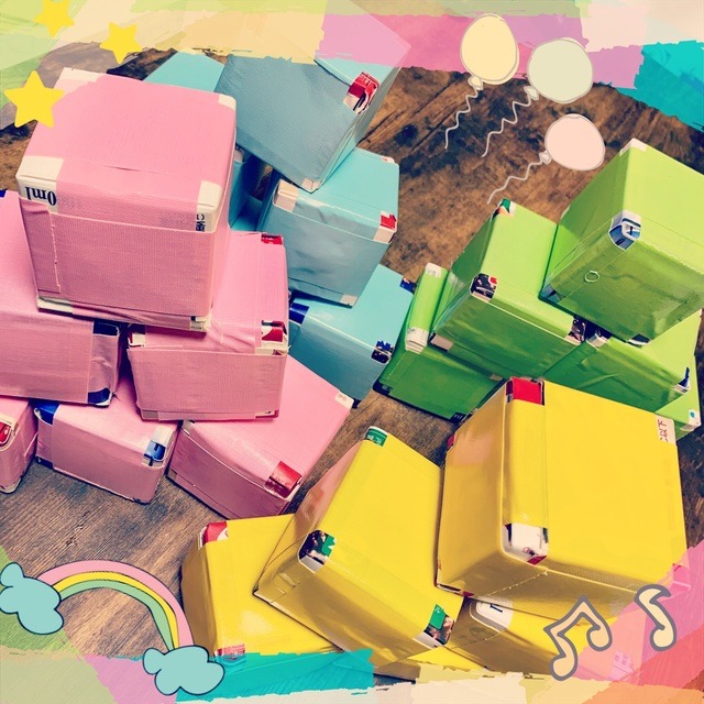 【みんなの投稿】☆牛乳パックの積み木☆