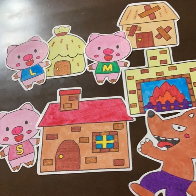 【みんなの投稿】パネルシアター  「さんびきのこぶた」