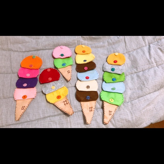 【みんなの投稿】ボタン遊び  アイスクリーム