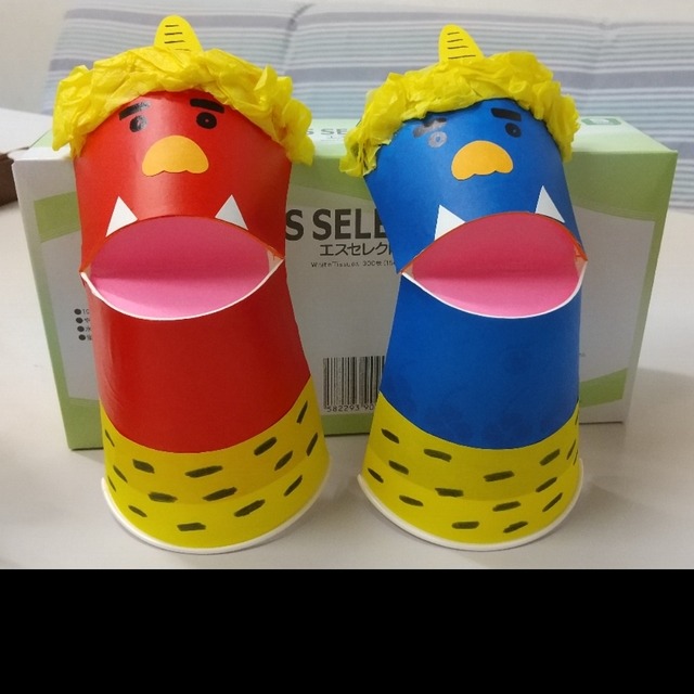 【みんなの投稿】節分パクパク紙コップ鬼