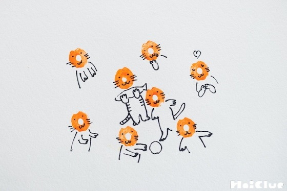 【自然遊び】蕗の断面で、ねこちゃんスタンプ！〜素材／蕗の茎〜