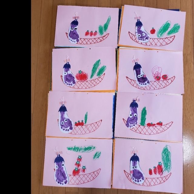 【みんなの投稿】3歳児製作 夏野菜収穫