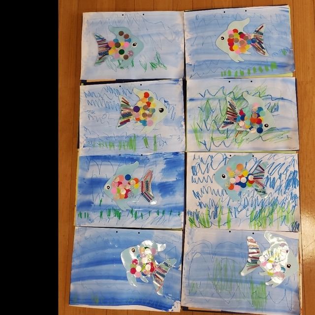 【みんなの投稿】3歳児製作 にじいろのさかな 【みんなの投稿】3歳児製作 にじいろのさかな
