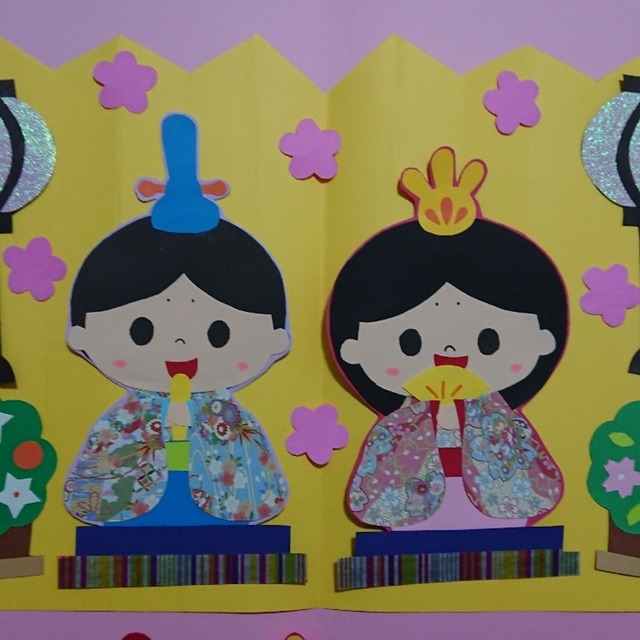 【みんなの投稿】お雛様の壁面飾り