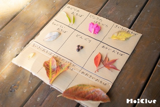 【自然遊び】「秋のビンゴ」であそぼう！〜素材／段ボール・落ち葉など〜