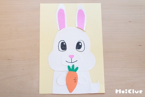 【工作コラム】かわいいうさぎの福笑い〜素材／画用紙・色画用紙〜