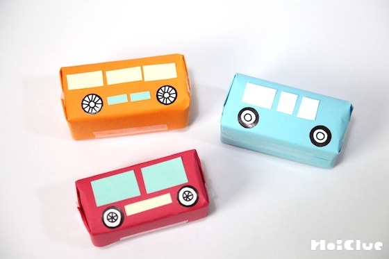 空き箱バス〜廃材で楽しむミニサイズの手作りおもちゃ〜