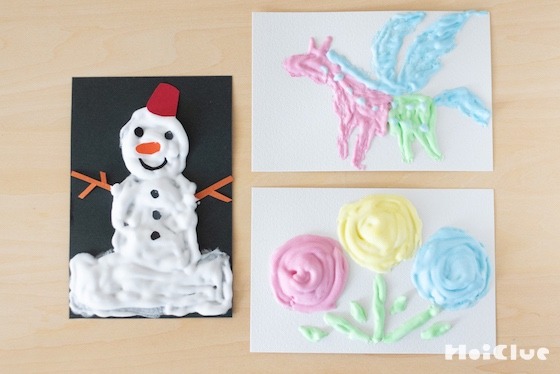 「ふわふわ絵の具」でお絵描きしてみよう！〜素材／シェービングフォーム〜