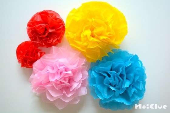 お花紙の花の作り方〜飾りつけやプレゼントにもなる、製作遊び〜 お花紙の花の作り方〜飾りつけやプレゼントにもなる、製作遊び〜