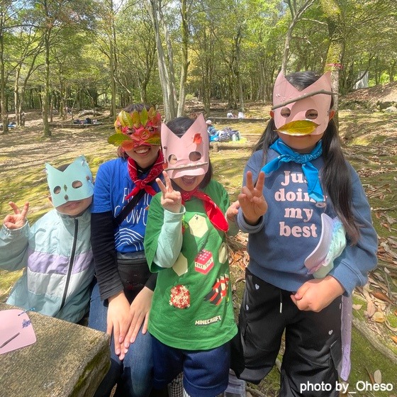 自然物でお面づくり！（佐賀県佐賀市ーおへそこども園）