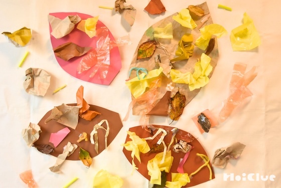 落ち葉を飾ろう！〜色々な感触に出会える秋の製作遊び〜