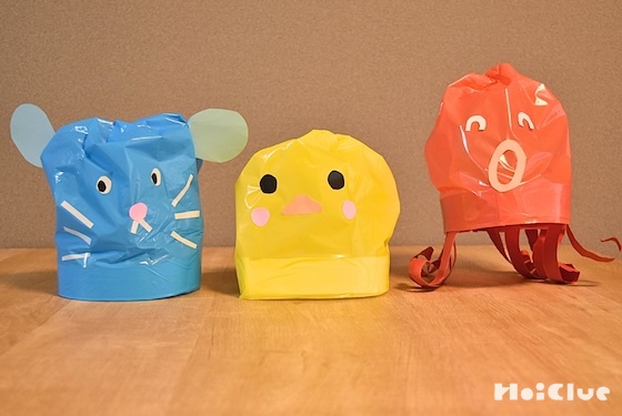 カラーポリ袋帽子〜いろんな場面で大活躍の手作りアイテム〜