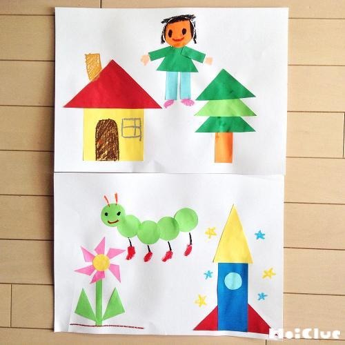 「まる、さんかく、しかく」〜なにができるかな？貼って描いて空想遊び〜