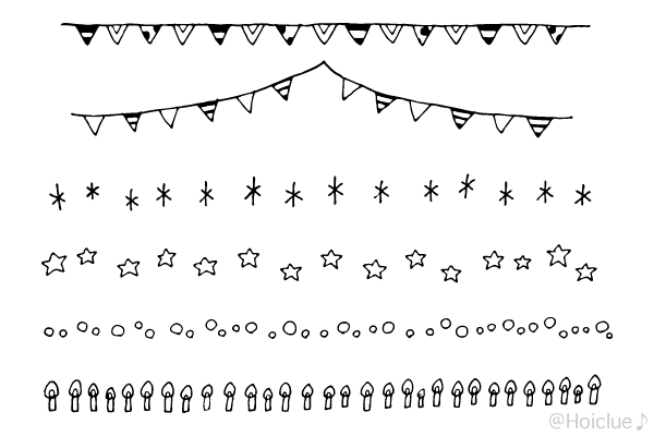 誕生日のイラスト（おたよりラインカット・挿し絵）